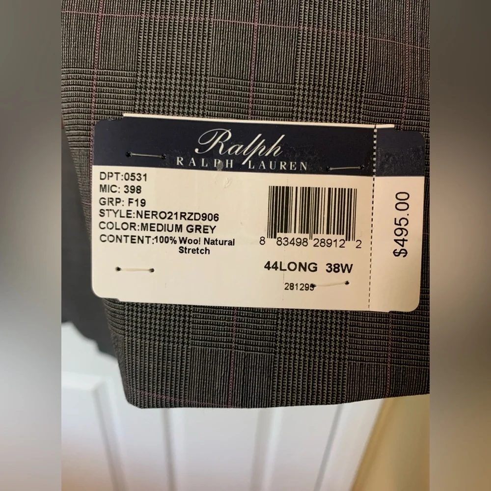 Ralph Lauren‎ Men’s Blue Label 2-Piece Athletic Fit Suit 44Long 38Wide